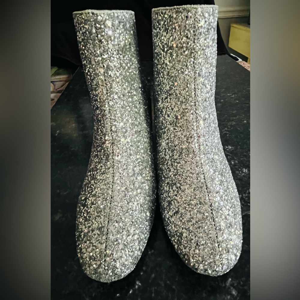 Ladies silvery glitter back zip boots size 7.5 - Picture 5 of 6